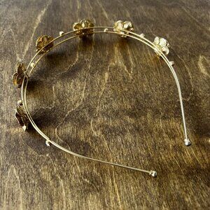 Anthropologie Gold Plated Floral Headband